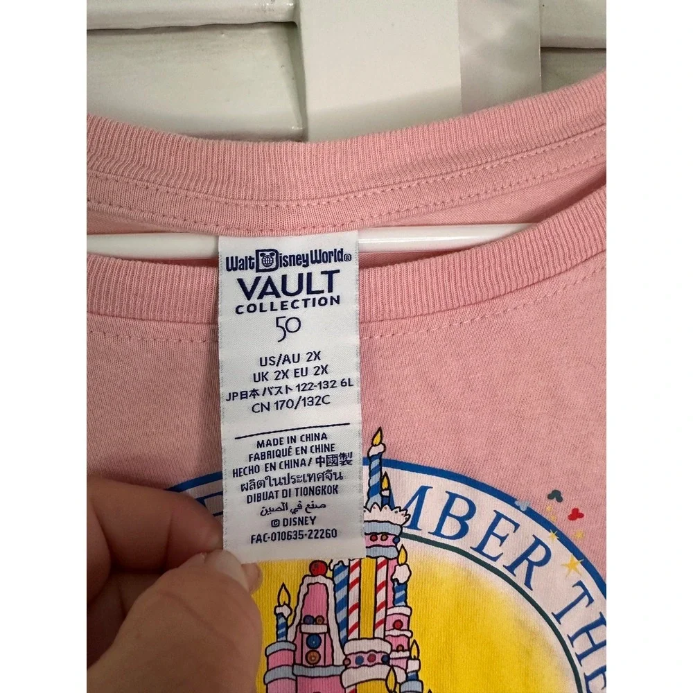 Walt Disney World Vault Collection Size 2X Pink It's Time To Remember 25th Shirt - Picture 2 of 5